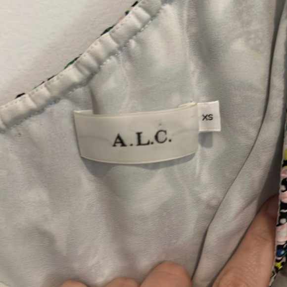 Alc coral print one shoulder ruffle dress - Picture 7 of 7